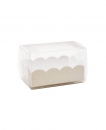 Klarsicht-Verpackung/Macarons-Verpackung mit weisser Wellenrandeinlage 50x50x80mm